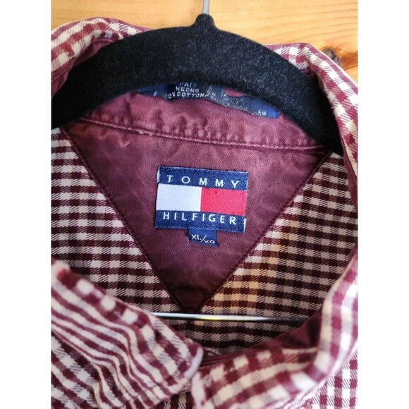 Tommy Hilfiger Dress Shirt Men's X Large Long Sleeve White Red Check - Picture 5 of 16